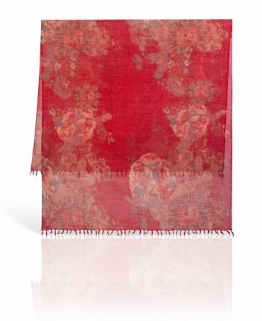 Палантин Женский ZW-JEWEL.FLOWER/BORDEUX